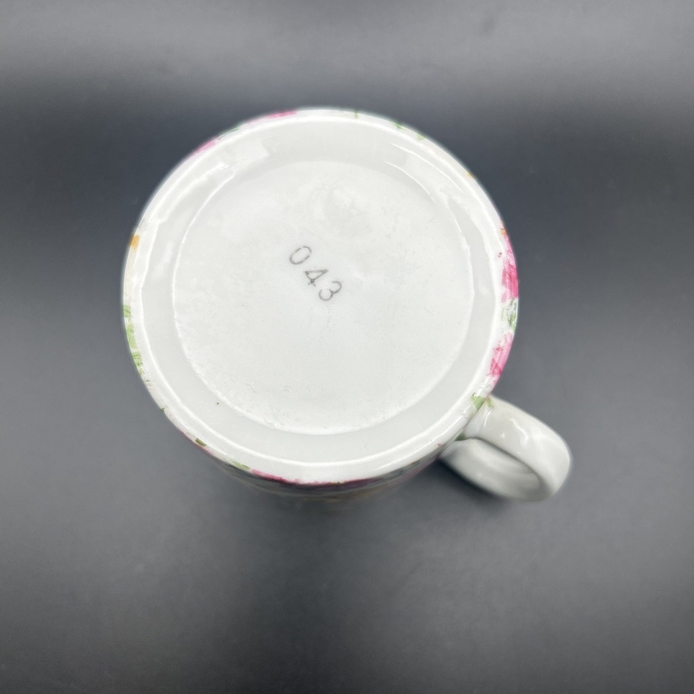 Lefton #043 Floral Chintz  Porcelain Coffee Mug Vintage c.1970s pink - Picture 5 of 7